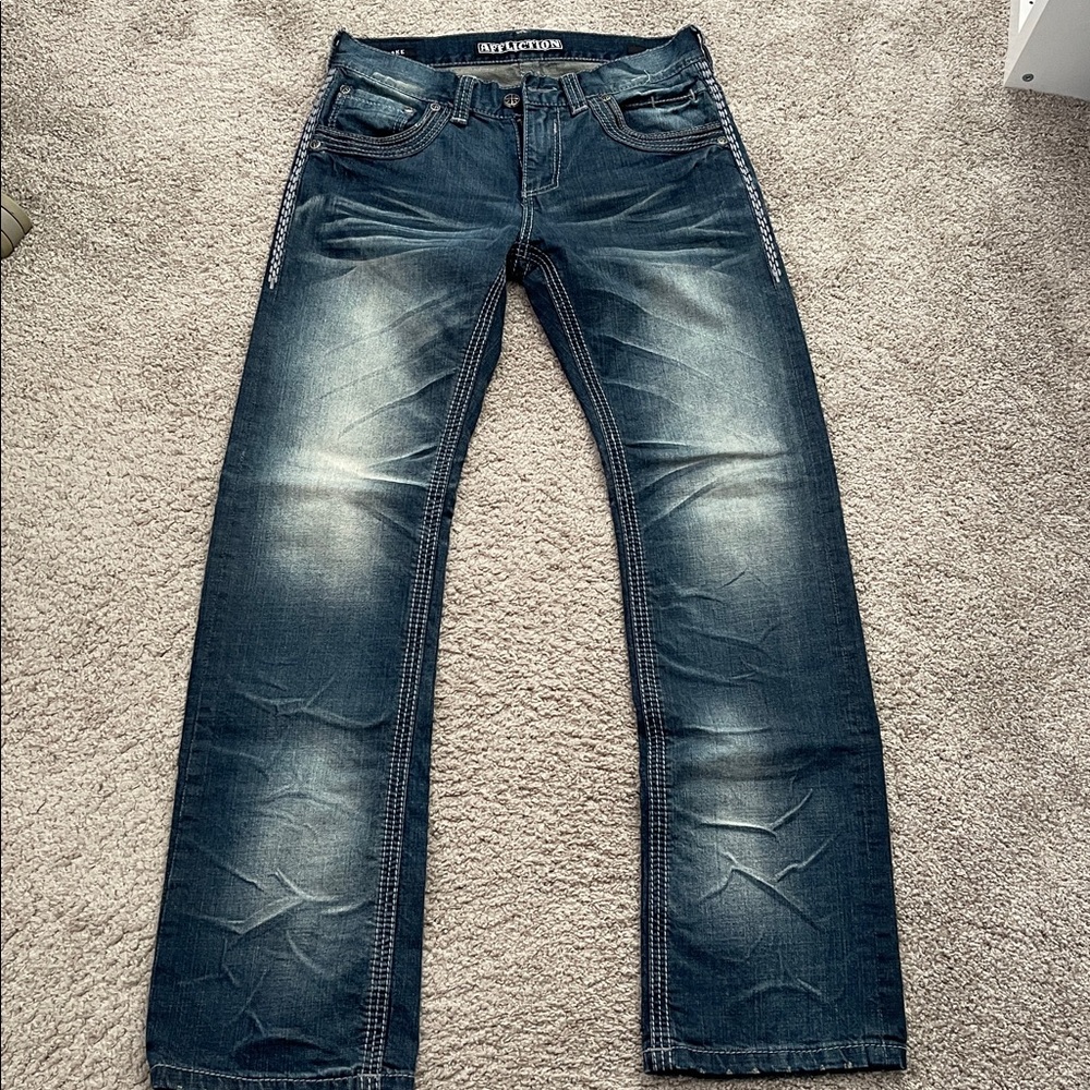 Affliction Dark Blue Distressed Jeans Blake
